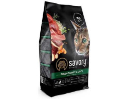 Savory Сухой корм для котов Индейка и утка 400 г