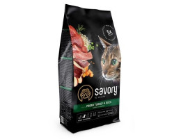 Savory Cухий корм для котів Індичка та качка 2 кг
