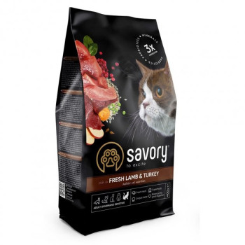 Savory Sensitive Сухой корм для котов Ягнёнок и индейка 400 г