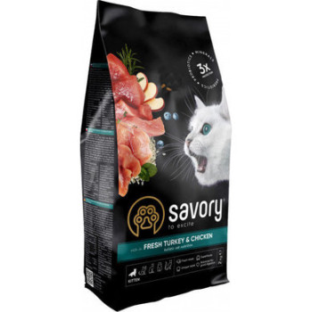 Savory Kitten Сухой корм для котят Курица и индейка 2 кг
