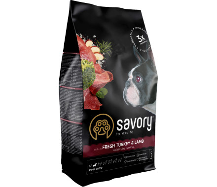 Savory Small Breed Сухой корм для собак Ягнёнок и индейка 1 кг