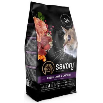 Savory Sterilised Сухой корм для котов Ягнёнок и курица 2 кг