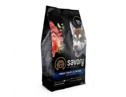 Savory Large Breed Сухой корм для щенков Индейка и курица 3 кг