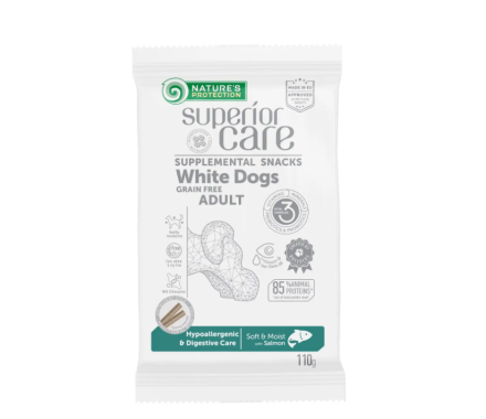 Nature\'s Protection Лакомства для собак Superior Care White Dogs Hypoallergenic & Digestive Лосось 110 г