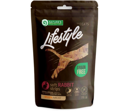 Nature\'s Protection Лакомства для котов Lifestyle snacks Полоски Кролик 75 г
