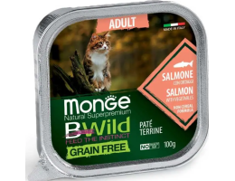 Monge Вологий корм для котів Bwild Grain Free Лосось з овочами  100 г