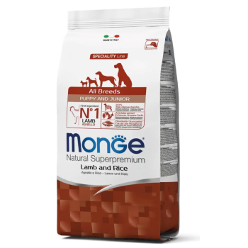 Monge Сухой корм для щенков All breeds Puppy&Junior Ягненок и рис 2,5 кг