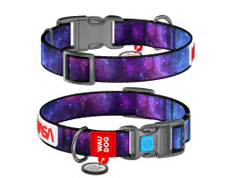 Waudog Nylon Ошейник для собак QR-паспорт пластиковый фастекс Ш 15 мм Д 23-35 см NASA21