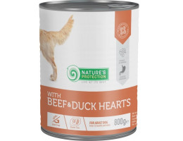 Nature\'s Protection Консерва для собак с Говядиной и Утиным сердцем 800 г