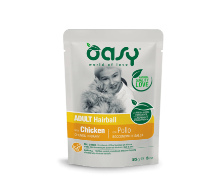 Oasy Вологий корм для котів Hairball Курка в соусі 85 г
