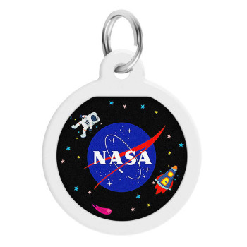 WAUDOG Smart ID Адресник для собак и котов QR-паспорт премиум d 25 мм NASA