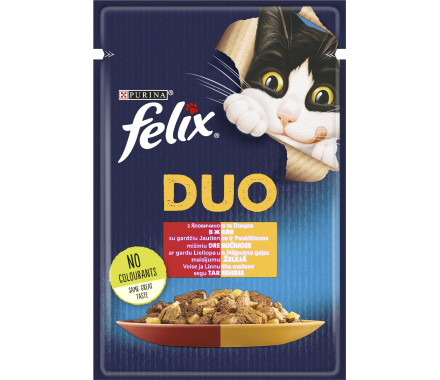 Felix Fantastic Duo Влажный корм для котов Говядина и птица 85 г