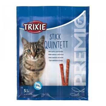 Trixie Ласощі для котів Premio Quadro-Sticks Палички Лосось та форель 5х5 г