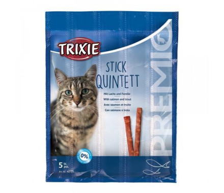 Trixie Лакомства для котов Premio Quadro-Sticks Палочки Лосось и форель 5х5 г
