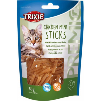 Trixie Ласощі для котів Premio Mini Sticks Курка та рис 50 г