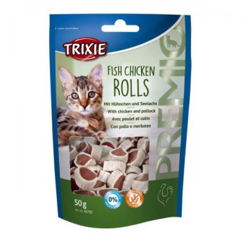 Trixie Ласощі для котів Premio Rolls Курка та риба 50 г