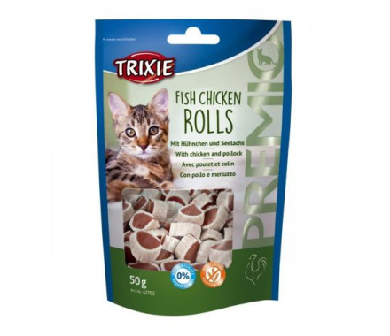 Trixie Лакомства для котов Premio Rolls Курица и рыба 50 г