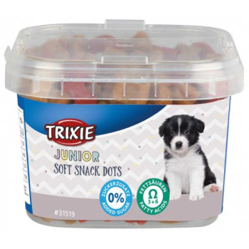 Trixie Ласощі для собак Junior Soft Snack Dots з кальцієм відро 140 г