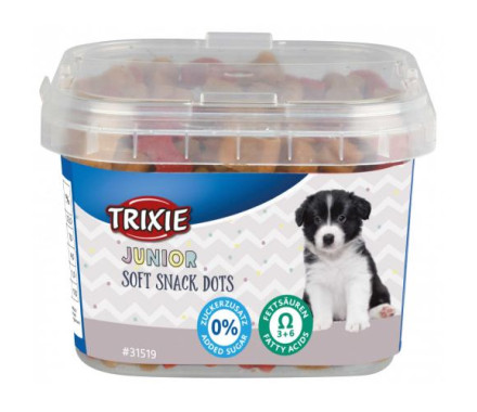 Trixie Ласощі для собак Junior Soft Snack Dots з кальцієм відро 140 г