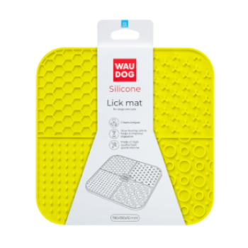 Waudog Silicone Коврик для собак для облизывания 19х19х1 см желтый