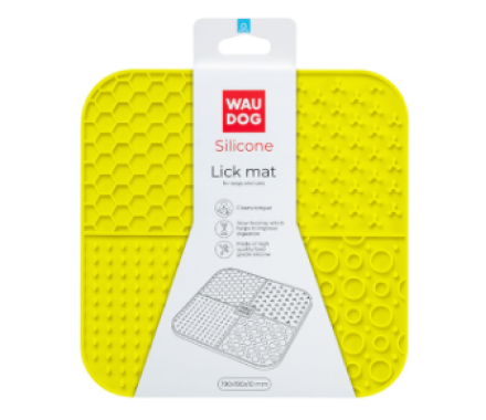 Waudog Silicone Коврик для собак для облизывания 19х19х1 см желтый