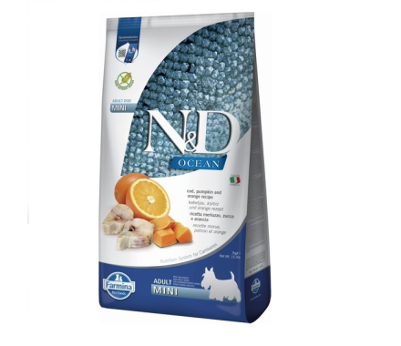 Farmina N & D Low Grain Ocean Adult Mini Dry Dogs For Dogs Cod and Orange 7 kg