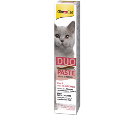 GimCat Anti‑Hairball Duo Паста для кошек (солод и курица) 50 г