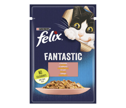 Felix Fantastic Влажный корм для котов Лосось в желе 85 г