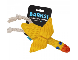 Barksi Игрушка для собак Утёнок дентал с пищалкой и канатом