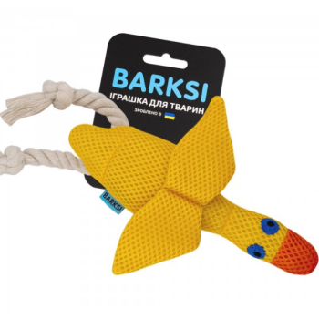 Barksi Игрушка для собак Утёнок дентал с пищалкой и канатом