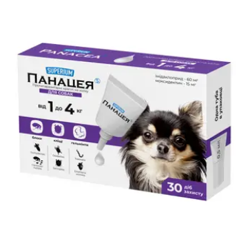 Superium Панацея Краплі на холку протипаразитарні для собак 1-4 кг 1 піпетка