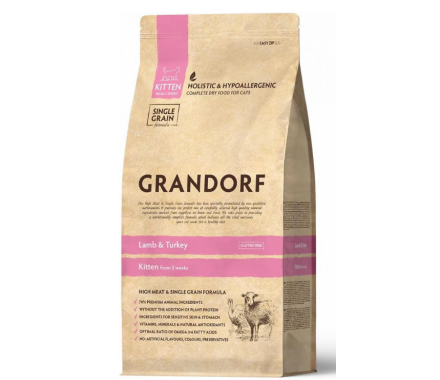 Grandorf Сухий корм для кошенят Ягня з індичкою 400 г