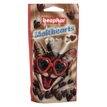 Beaphar Malt Hearts Ласощі для котів Подушечки для виведення шерсті 150 шт