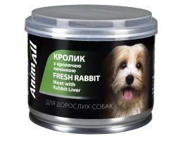 AnimAll Dog Консерва для собак Кролик с кроличьей печенью 195 г