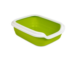 Природа Туалет для котов с бортиком Comfort 39х49х15 см пластик зелёный