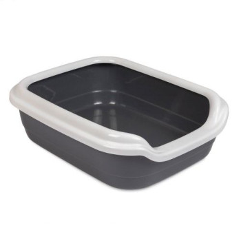 Природа Туалет для котов с бортиком Comfort 30х41х13,5 см пластик серый