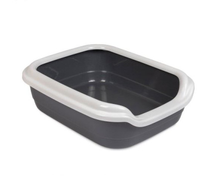 Природа Туалет для котов с бортиком Comfort 30х41х13,5 см пластик серый