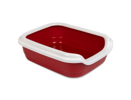 Природа Туалет для котов с бортиком Comfort 30х41х13,5 см пластик бордовый