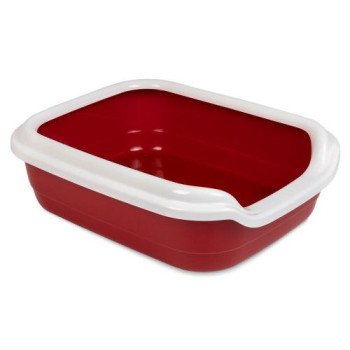 Природа Туалет для котов с бортиком Comfort 30х41х13,5 см пластик бордовый