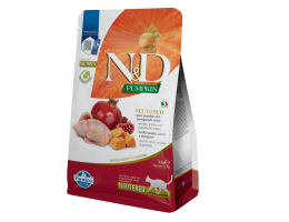 Farmina N&D Grain Free Adult Neutered Сухий корм для котів Гарбуз Перепілка Гранат 300 г