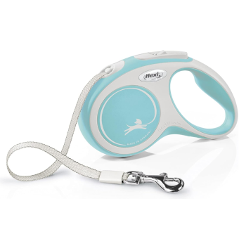 Flexi New Comfort Рулетка-поводок для собак лента XS 3 м голубая