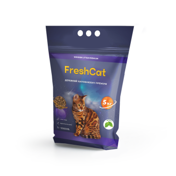 Fresh Cat Наполнитель древесный с ароматом мяты 5 кг