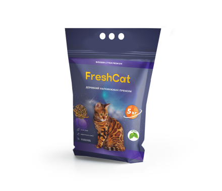 Fresh Cat Наполнитель древесный с ароматом мяты 5 кг