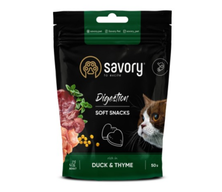 Savory Ласощі для котів Digestion Качка та Чебрець 50 г