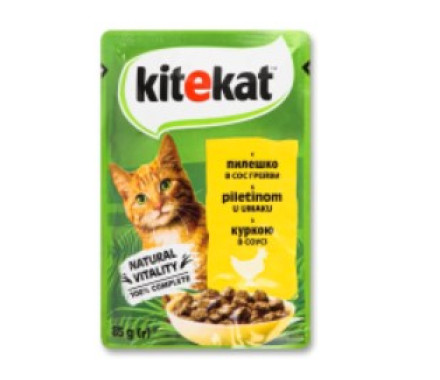 Kitekat Вологий корм для котів пауч Курка в соусі 85 г