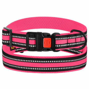 BronzeDog Ошейник для собак Mesh ОГ 25-33 см Ш 20 мм розовый