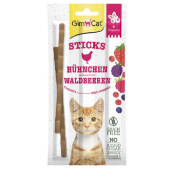 GimCat Ласощі для котів Палички Duo-Sticks Курка та лісові ягоди 3х5 г