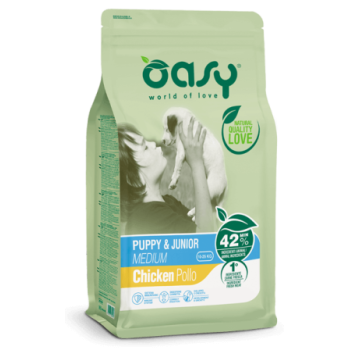 Oasy Сухий корм для цуценят Lifestage Puppy&Junior Medium Курка 3 кг