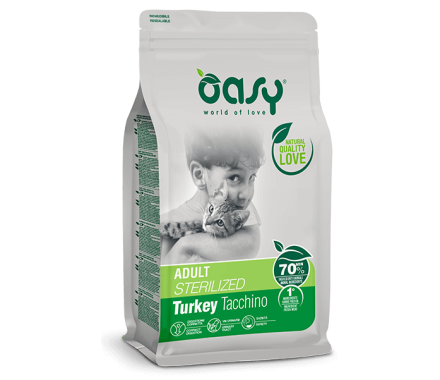 Oasy Сухий корм для котів Lifestage Sterilized Індичка 300 г