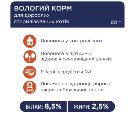 C4P Premium Влажный корм для котов Стерилизованных Курица 80 г